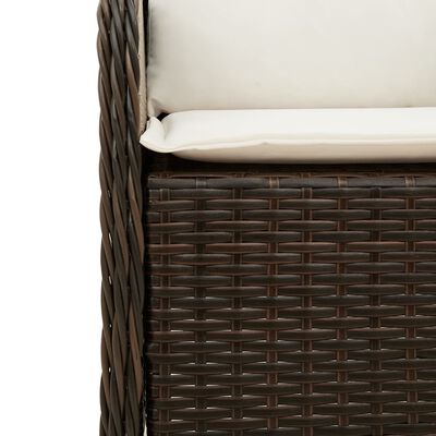 vidaXL Gartenstühle mit Kissen 2 Stk. Braun Poly Rattan