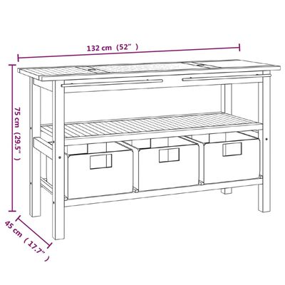 vidaXL Waschtisch mit Creme Marmorbecken Massivholz Teak