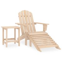 vidaXL Adirondack-Gartenstuhl mit Fußstütze & Tisch Massivholz Tanne