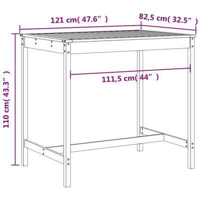 vidaXL 5-tlg. Gartenbar-Set Honigbraun Massivholz Kiefer