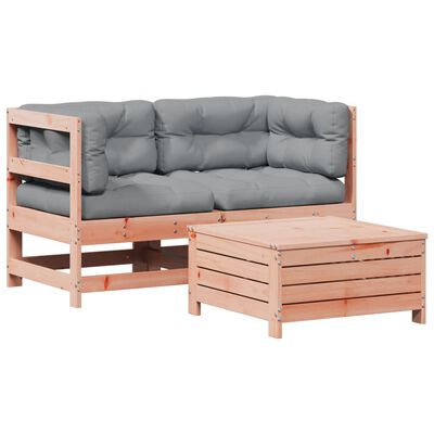 vidaXL 3-tlg. Garten-Lounge-Set mit Kissen Massivholz Douglasie