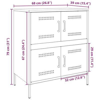 vidaXL Sideboard Anthrazit 68x39x79 cm Stahl