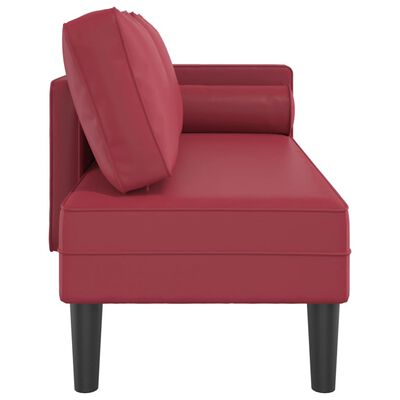 vidaXL Chaiselongue mit Kissen Weinrot Kunstleder