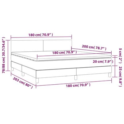 vidaXL Boxspringbett Matratze Cappuccino-Braun 180x200 cm Kunstleder