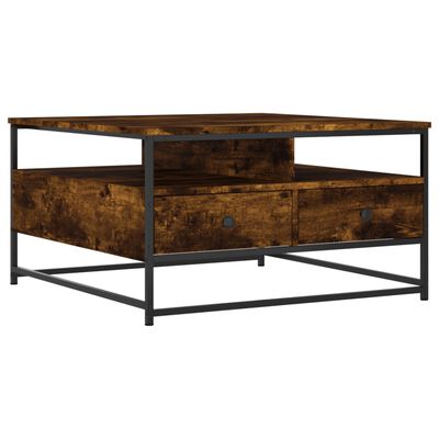 vidaXL Couchtisch Räuchereiche 80x80x45 cm Holzwerkstoff