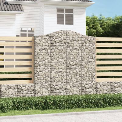 vidaXL Gabionen mit Hochbogen 12Stk. 200x50x220/240cm Verzinktes Eisen