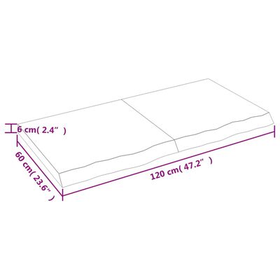 vidaXL Waschtischplatte Hellbraun 120x60x(2-6) cm Massivholz Behandelt