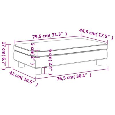 vidaXL Kindersofa mit Hocker Schwarz 100x50x30 cm Kunstleder