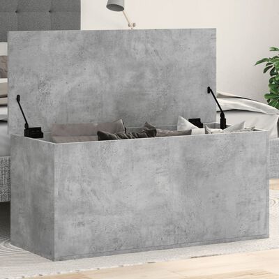 vidaXL Truhe Betongrau 100x42x46 cm Holzwerkstoff