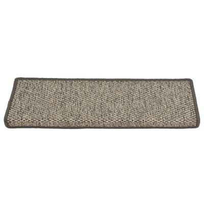 vidaXL Treppenmatten Selbstklebend Sisal 15Stk. 65x21x4cm Grau & Beige