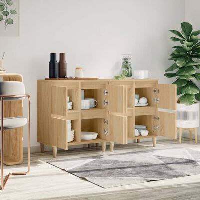 vidaXL Sideboards 2 Stk. Sonoma-Eiche 60x35x70 cm Holzwerkstoff