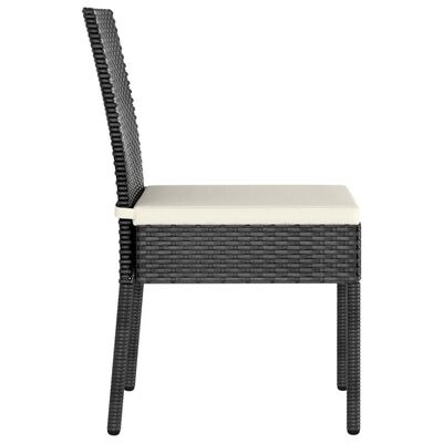 vidaXL 3-tlg. Garten-Essgruppe Poly Rattan Schwarz