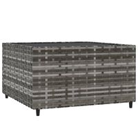 vidaXL Garten-Couchtisch Quadratisch Grau 50x50x30 cm Poly Rattan