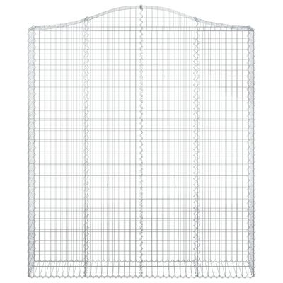 vidaXL Gabionen mit Hochbogen 2 Stk. 200x30x220/240cm Verzinktes Eisen