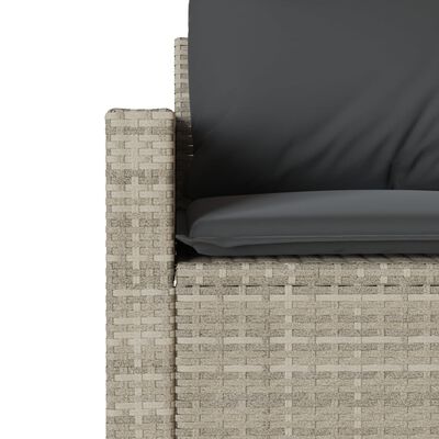 vidaXL 6-tlg. Garten-Sofagarnitur mit Kissen Hellgrau Poly Rattan