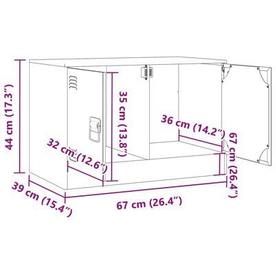 vidaXL TV-Schrank Weiß 67x39x44 cm Stahl