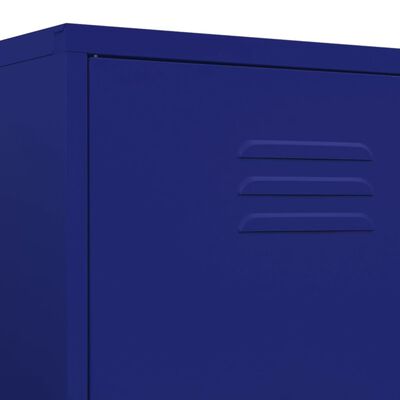 vidaXL Kleiderschrank Marineblau 90x50x180 cm Stahl