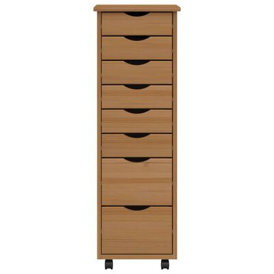 vidaXL Rollschrank mit Schubladen MOSS Honigbraun Massivholz Kiefer