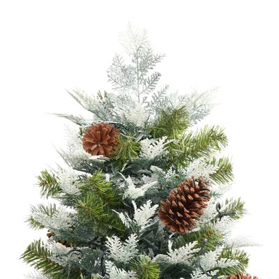 vidaXL Weihnachtsbaum mit Beleuchtung und Kiefernzapfen Grün 195 cm