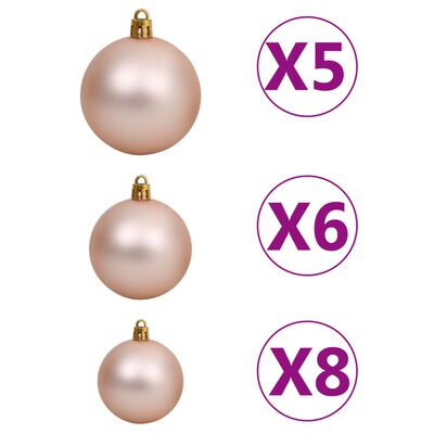 vidaXL Künstlicher Halb-Weihnachtsbaum Beleuchtung Kugeln Weiß 150 cm