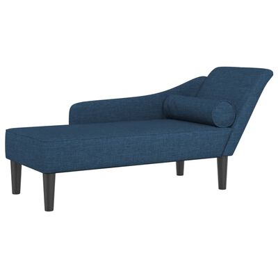 vidaXL Chaiselongue mit Kissen Blau Stoff