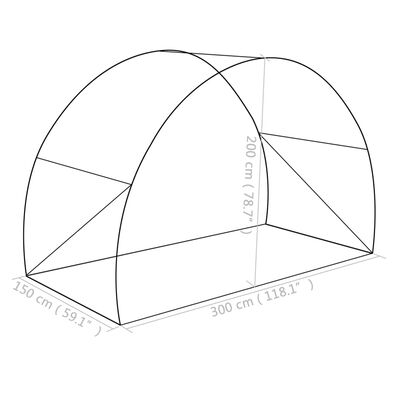 vidaXL Gewächshaus 4,5 m² 300x150x200 cm