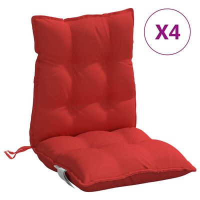 vidaXL Niedriglehner-Auflagen 4 Stk. Rot Oxford-Gewebe