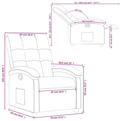 vidaXL Relaxsessel Taupe Stoff