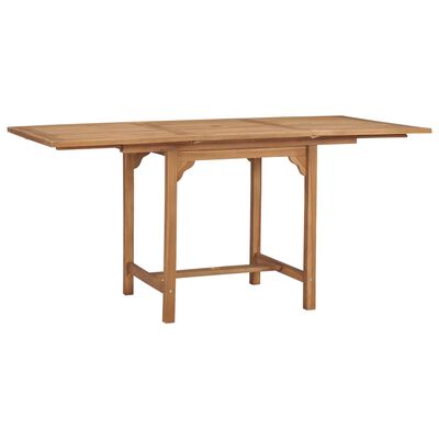 vidaXL Gartentisch Ausziehbar (110-160)x80x75 cm Massivholz Teak