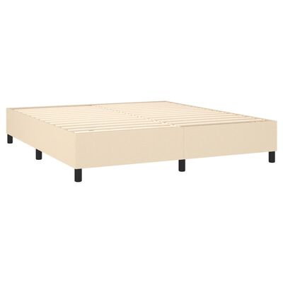 vidaXL Boxspringbett mit Matratze & LED Creme 180x200 cm Stoff