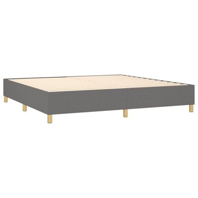 vidaXL Boxspringbett mit Matratze & LED Dunkelgrau 200x200 cm Stoff