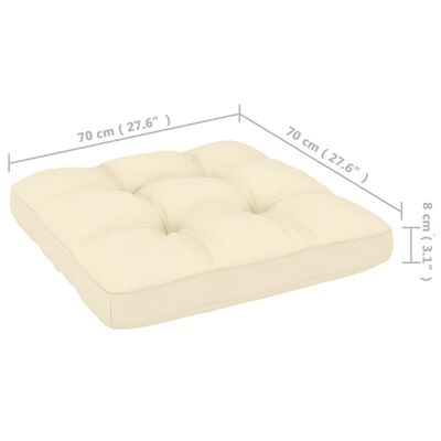 vidaXL Garten-Ecksofa mit Creme Kissen Massivholz Kiefer