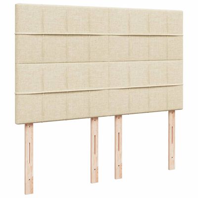 vidaXL Boxspringbett mit Matratze Creme 140x190 cm Stoff