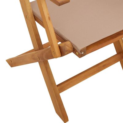 vidaXL 3-tlg. Bistro-Set Taupe Stoff und Massivholz