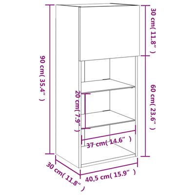 vidaXL TV-Schrank mit LED-Leuchten Weiß 40,5x30x90 cm