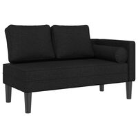 vidaXL Chaiselongue mit Kissen Schwarz Stoff