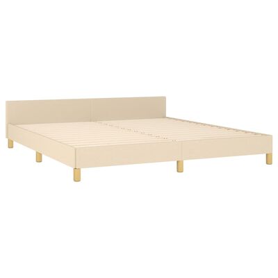 vidaXL Bettgestell ohne Matratze Creme 160x200 cm Stoff