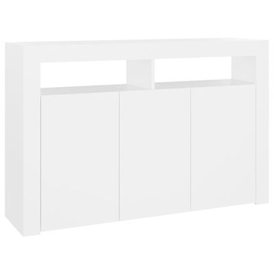 vidaXL Sideboard mit LED-Leuchten Weiß 115,5x30x75 cm