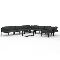 vidaXL 11-tlg. Garten-Lounge-Set mit Kissen Aluminium Anthrazit