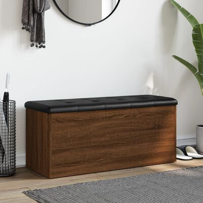 vidaXL Sitzbank mit Stauraum Braun Eiche 102x42x45 cm Holzwerkstoff