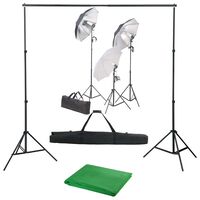 vidaXL Fotostudio-Set mit Lampen und Hintergrundsystem