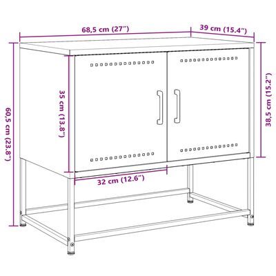 vidaXL TV-Schrank Anthrazit 68,5x39x60,5 cm Stahl