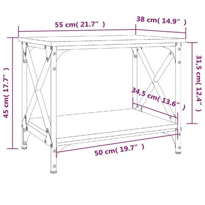 vidaXL Beistelltisch Räuchereiche 55x38x45 cm Holzwerkstoff