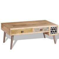 vidaXL Couchtisch mit Schubladen Massivholz Mango 105x55x41 cm