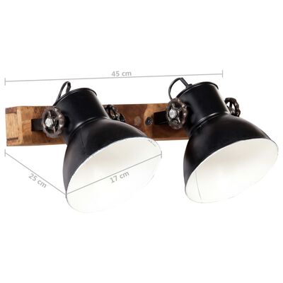 vidaXL Wandlampe Industriestil Schwarz 45x25 cm E27