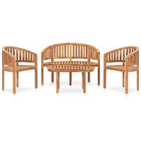 vidaXL 4-tlg. Garten-Lounge-Set Massivholz Teak