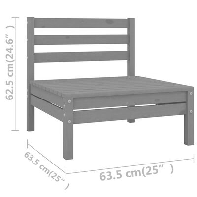 vidaXL 6-tlg. Garten-Lounge-Set Grau Kiefer Massivholz