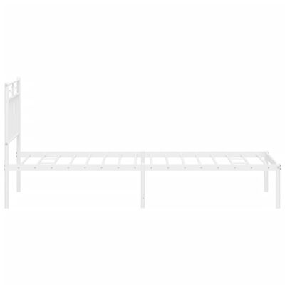 vidaXL Metallbett ohne Matratze mit Kopfteil Weiß 75x190 cm