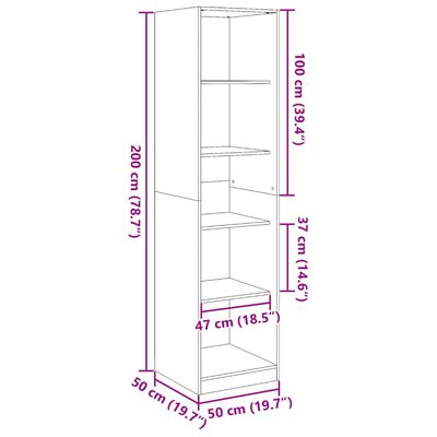 vidaXL Kleiderschrank Weiß 50x50x200 cm Holzwerkstoff