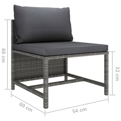 vidaXL 8-tlg. Garten-Lounge-Set mit Kissen Poly Rattan Grau